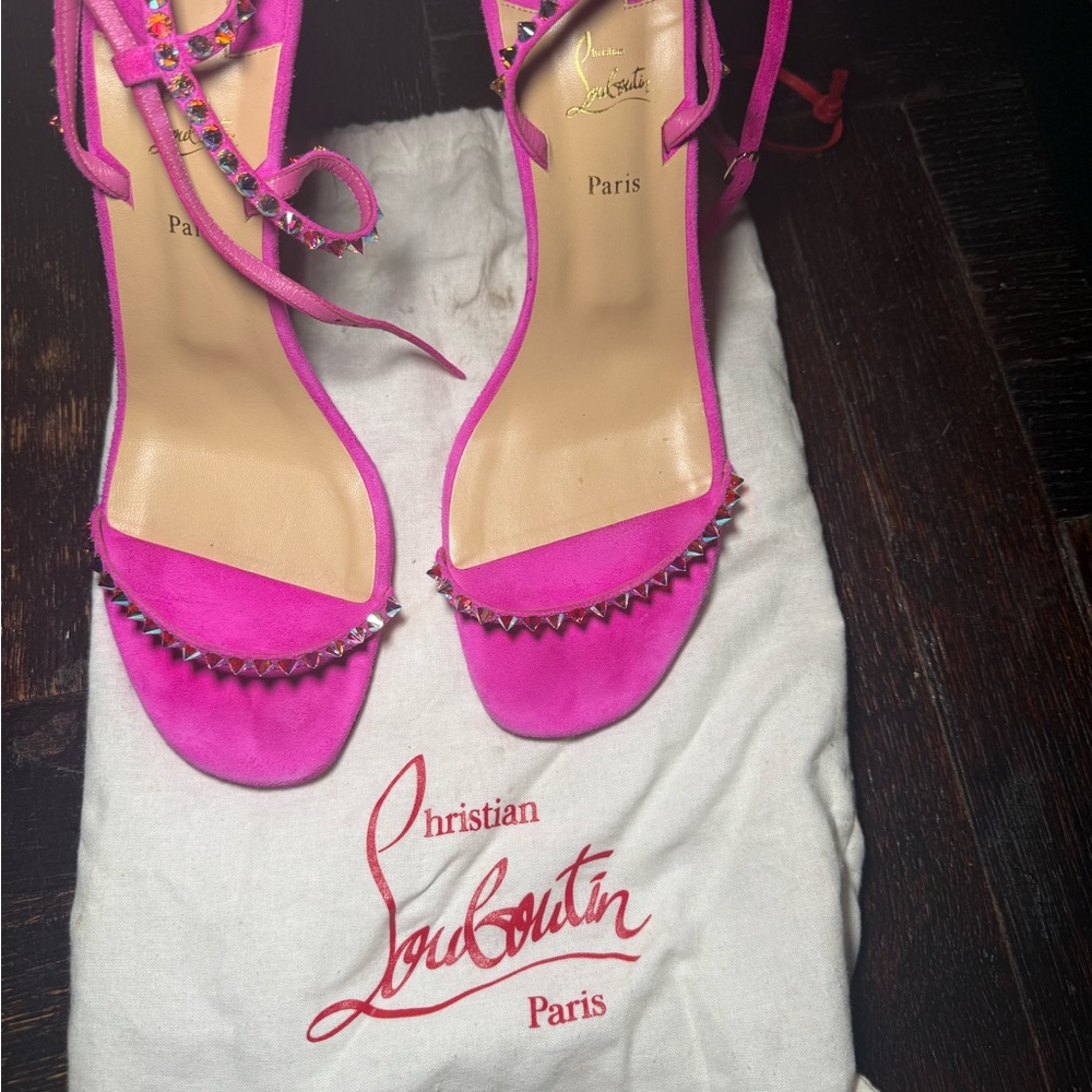 Christian Louboutin Fuchsia Studded Heels